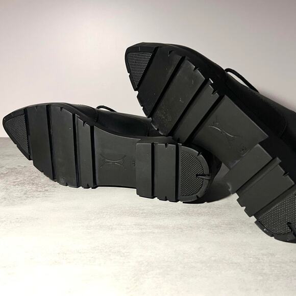 Carolinna Espinosa Black Leather Chunky Oxford Shoes 6.5M Grunge Academia - Picture 6 of 8